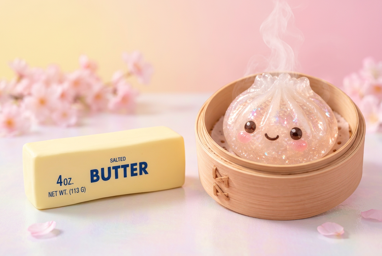 Squishy butter and squishy dumpling floating